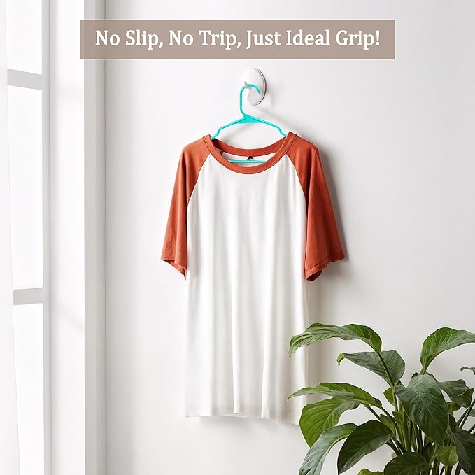 Utopia Home - Plastic Hangers 50 Pack - Space Saving Clothes Hanger - Durable and Strong Closet Organizers and Storage Makes It Ideal Stocking Stuffers or Apartment or Dorm Room Essentials (Aqua)