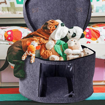 Large Hat Storage Box with Lid | Felt Round Foldable Hat Organizer | Travel Hat Boxes | Hat Organizer Box | Suitable for Various Types of Hats(11X17 Inch)