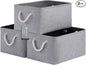 Large Storage Baskets- 15.7x11.8x8.26 inch Storage Bins for Shelves and Closet Organizing, Foldable Fabric Bin for Home Organization Clothes and Laundry (3-Pack, Gray)