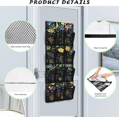 Big Dragonfly Over The Door Shoe Organizer,Hanging Shoe Organizer for Door with 12 Mesh Pockets,Breathable Organizer Storage Bag,Shoe Rack for Door Sneaker Hanger Boot Storage