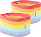 ECDYQXVU Cotton Rope Storage Basket, 15x10x9 Inches, Woven Basket for Shelves, Clothes, Towels, Books, and Laundry, Rainbow (2 Pack)