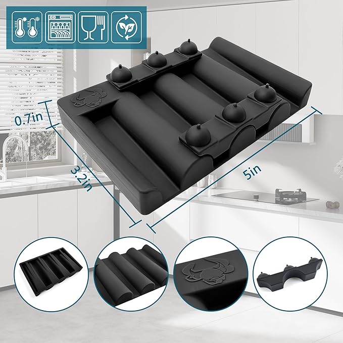 Silicone Soap Dish,Self Draining Soap Holder Perfect for Shower,Bathroom Sink,Kitchen Sink & Travel,Non-Slip Bar Soap Holder Extend Soap Life,Keep Soap Bars Dry & Easy Cleaning NBlack-1Pcs