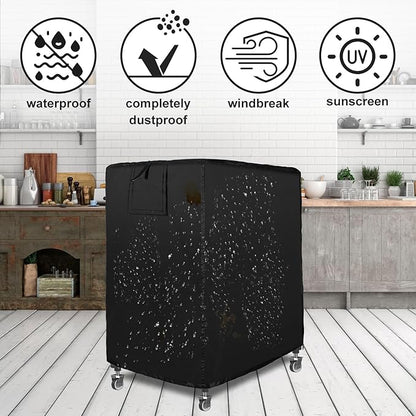 Black 10tier 23"X28"X32" Sheet Pan Rack Cover With Zipper, Ventilated, Oxford Cloth, For Baking, Cooking