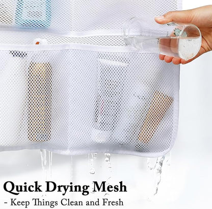 Fammart Mesh Shower Caddy Hanging, Quick-Drying Shower Organizer with 7 Pockets, Portable Bathroom Organizers and Storage for Shampoo, Soap, Loofah, Travel, and Cruise Essentials
