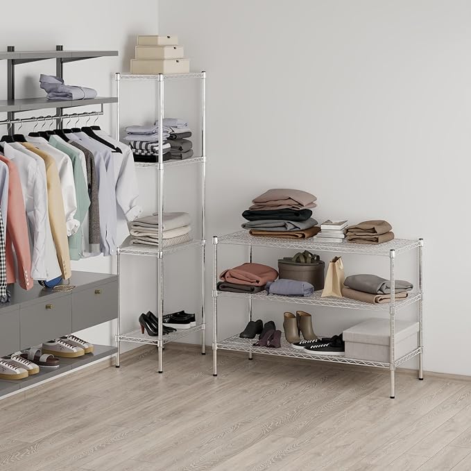 21" Deep x 48" Wide x 34" Height Wire Shelving Kit | 3-Tier | NSF Commercial Storage Rack Unit