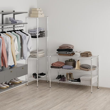 21" Deep x 48" Wide x 34" Height Wire Shelving Kit | 3-Tier | NSF Commercial Storage Rack Unit