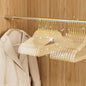 50 Pack Clear Plastic Hangers with Gold Glitter, Acrylic, Ultra Slim, Space Saving, for Coats, Pants, Suits, Shirts, Skirts, Dress Clothes