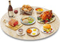 ZL ZELing 23.6" Lazy Susan Turntable – 360° Sinteredstone Silent Anti-Slip Turntable, Table Top Centerpiece for Kitchen, Pantry, Spice Rack, Refrigerator & Dining Table, Beige