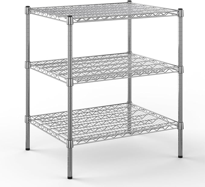 24" Deep x 30" Wide x 34" Height Wire Shelving Kit | 3-Tier | NSF Commercial Storage Rack Unit