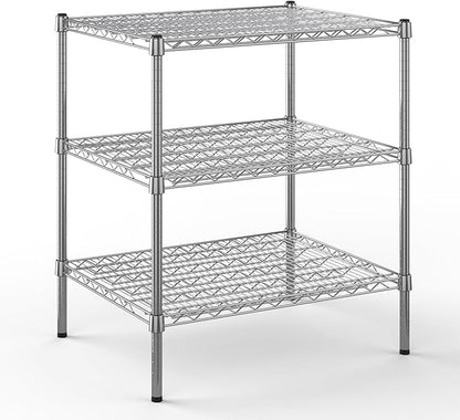 24" Deep x 30" Wide x 34" Height Wire Shelving Kit | 3-Tier | NSF Commercial Storage Rack Unit