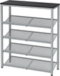 SONGMICS HOME 5 Tier Shoe Storage Organizer, Freestanding Shoe Rack, Dense Mesh, for Living Room, Bedroom, Entryway, Gray and Silver