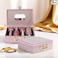 Kuber Industries Pack of 2 Wooden Bangle Organizers Storage Box with Gold Handle For Women | 4 Rod Bridal Fancy Chudi Box/Chuda Holder & Jewellery Case | Shining Leaser Foil- Peach
