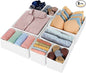 Criusia Drawer Organizer Clothes, 8 Pack Underwear Drawer Organizer, Foldable Closet Organizers and Storage Dresser Drawer Dividers for Clothes, Socks, Scarves, Ties (White)