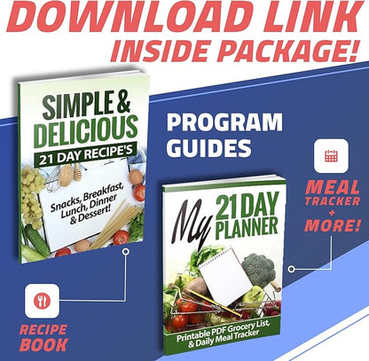 Efficient Nutrition Portion Control Containers DELUXE Kit (28-Piece) with COMPLETE GUIDE + 21 DAY PLANNER + RECIPE eBOOK BPA FREE Color Coded Meal Prep System for Diet and Weight Loss