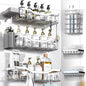 NESOMI Shower Caddy Adhesive Shower Organizer 8-Pack, Rustproof Stainless Steel Bathroom Shelves, Large Capacity No-Drill Rack Storage Accessories with Soap Dish Toothbrush Holder Hooks