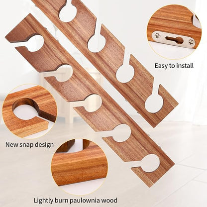 3 Pack Wooden Hat Rack, Hat Organizer with Hat Shaper Insert – Space-Saving Baseball Cap Display Stand for Wall in Bedroom, Closet, or Entryway