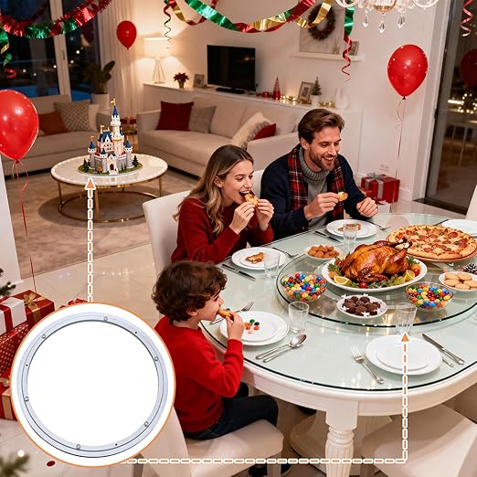 TamBee 18 Inch Lazy Susan Hardware Kit - Heavy Duty Aluminum Turntable Bearing with Metal Rotating Ring Mechanism Lazy Susan Parts for Puzzle Boards, DIY Projects (Base Only)