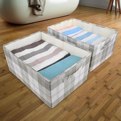 ANMINY 6 Pack Extra Large Closet Storage Baskets for Shelves, 20 x 14 Inch Collapsible Fabric Storage Bins Washable Cloth Closet Organizing Bins Decorative Storage Baskets with Handles, Light Gray