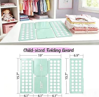 Toddler Shirt Folding Board (Ages 1–7) – Build Independence & Fine Motor Skills, Mini Kids Clothes Folding Board & Shirt Folder, Portable Laundry Organizer for Small Sizes (Sky Blue)