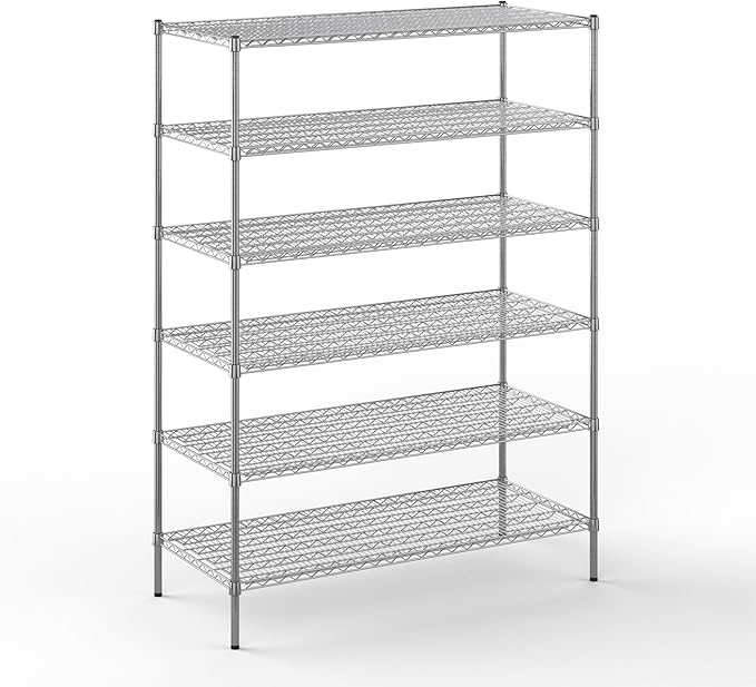 24" Deep x 54" Wide x 74" Height Wire Shelving Kit | 6-Tier | NSF Commercial Storage Rack Unit