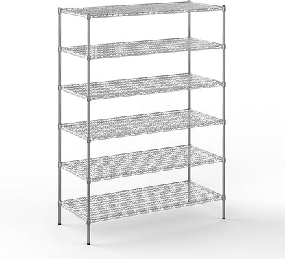 24" Deep x 54" Wide x 74" Height Wire Shelving Kit | 6-Tier | NSF Commercial Storage Rack Unit