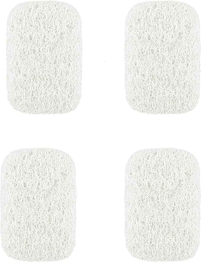 Snowkingdom 4 Pack White Soap Saver Holder for Bar Soap Shower Bathroom Dish Self Draining Lift Pad Porous Construction air circulate 2.9" x 4.5" PVC Non-BPA Non-Slip Durable