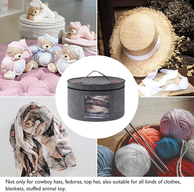 Shakven Dustproof Hat Box - Travel Storage with Fixed Elastic Band, Suitable for Women, Men, Blankets