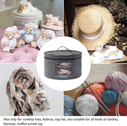 Shakven Dustproof Hat Box - Travel Storage with Fixed Elastic Band, Suitable for Women, Men, Blankets