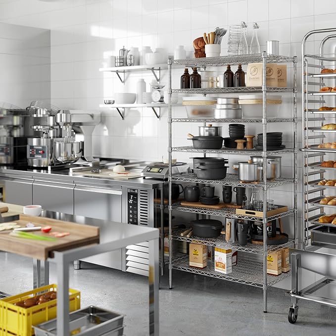21" Deep x 36" Wide x 74" Height Wire Shelving Kit | 8-Tier | NSF Commercial Storage Rack Unit