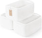 3-Pcs Shelf Baskets for Organizing, Closet Organizer Bins, Small Woven Baskets, Rope Toy Basket, Storage Basket for Shelves, Cube Decorative Box, 11.8×7.8×5.1”, White