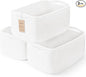 3-Pack Storage Baskets for Organizing | Woven Shelf Toy Basket | Rope Baskets for Gifts Empty | Closet Organizer Bins with Handles | Cube Decorative Box | 13.7×7.1×6.7” | White