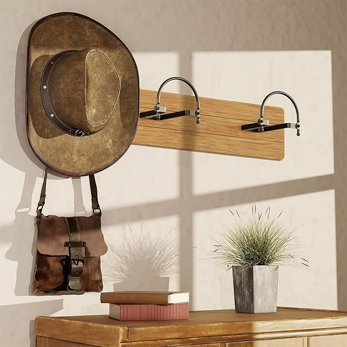 4 Pack Cowboy Hat Rack - Wall Mount Cowboy Hat Hanger, Hat Holder for Display Wall Decor Western Cowboy Decor.