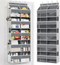 5 Tiers Over The Door Organizer Storage, 88lbs Weight Capacity Behind the Door Storage of 10 Compartments & 10 Mesh Pockets, Hanging Doors Storage Organizer for Shoes, Clothes,Pantry