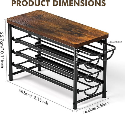 HFHOME Coffee Pod Holder with Wooden Top, Compatible with K-Cups, 4-Tier Coffee Capsule Storage Drawer, 56 Capacity Pods Organizer for Kitchen Counter, Home, Office, Black
