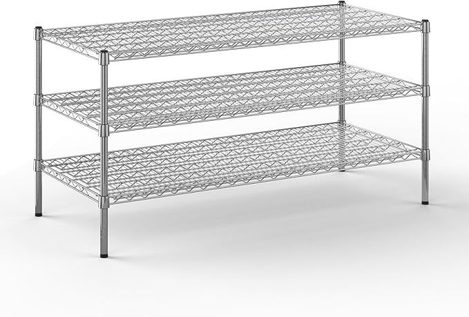 24" Deep x 54" Wide x 27" Height Wire Shelving Kit | 3-Tier | NSF Commercial Storage Rack Unit