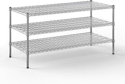 24" Deep x 54" Wide x 27" Height Wire Shelving Kit | 3-Tier | NSF Commercial Storage Rack Unit