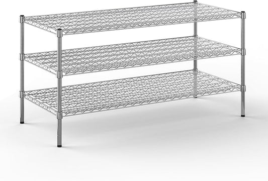 24" Deep x 54" Wide x 27" Height Wire Shelving Kit | 3-Tier | NSF Commercial Storage Rack Unit