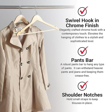 Proman Products - Kascade Hangers, Space Saving Hangers, Customize Your Closet Organization (Walnut, 50-Pack)