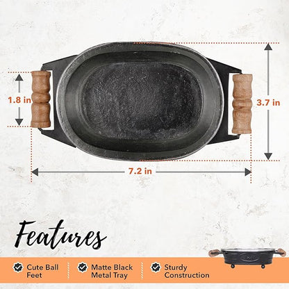 Autumn Alley Black Farmhouse Soap Dish for Bathroom – Fun Kitchen Soap Tray – Farmhouse Bathroom Accessories – Rustic Soap Dish – Wooden Handles Add Vintage Appeal – Cute Bathtub Decor