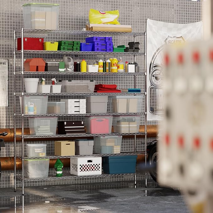 14" Deep x 72" Wide x 86" Height Wire Shelving Kit | 8-Tier | NSF Commercial Storage Rack Unit