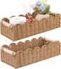 2pcs Scalloped Decor Basket,Toilet Paper Storage Basket with Handles,Toilet Basket for Organizing Over Toilet Storage Shelf Countertop Living Room Bedroom Home Decor（14"×6.3"×4"）