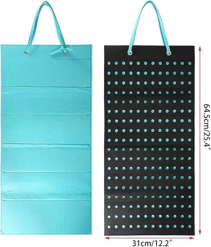 JUXYES Shoe Charms Organizer Wall Hanging Collection Holder with 216 Holes, Portable Decorative Croc Charms Display Hanging Decoration Storage Organizer