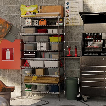 24" Deep x 42" Wide x 86" Height Wire Shelving Kit | 10-Tier | NSF Commercial Storage Rack Unit