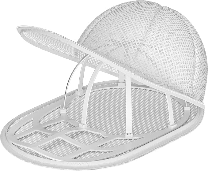 LONGD Hat Washer Cage with Snap Lock - Machine/Dryer Safe Compact Hat Cleaner for Baseball Caps & Storage