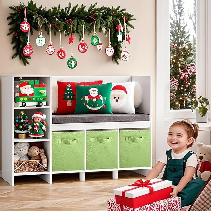 ShellKingdom Storage Bins, Foldable Fabric Storage Cubes And Cloth Storage Organizer Drawer For Closet And Toys Storage, 13 X 13 X 13 INCH, 2 Pack (Green)