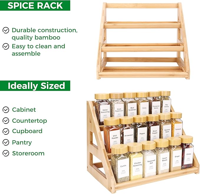 Spice Rack, Spice Organizer, for Kitchen, Countertop, Pantry, Spices Organizer for Cabinet.(S)