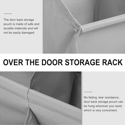 VALICLUD Multi-layer Hanging Storage Bag Over Door Organizer for Shoes and Small Items Large Capacity Wall-mounted Closet Pouch with Compartments Gray Multifunctional Organizer for Living