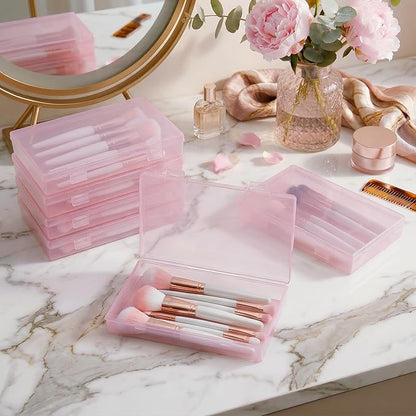 4-Pack Pink Plastic Storage Boxes with Lids, Organizer Containers for Small Parts, Crafts, Jewelry, Office Supplies (180x110x30mm) Pink Plastic Case