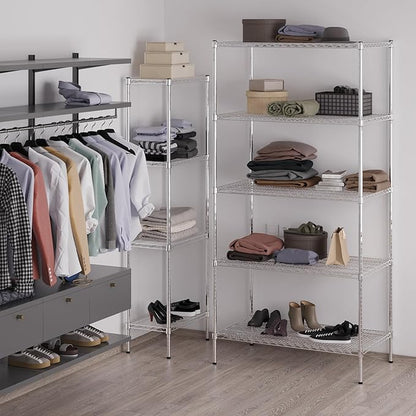 24" Deep x 42" Wide x 86" Height Wire Shelving Kit | 5-Tier | NSF Commercial Storage Rack Unit