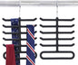 2-Pack Non-Slip Velvet Tie Hanger Organizer Rack | Large Ringed Bottom | Charcoal Grey Brand